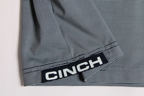 Cinch Black White Stretch Breathable Performance Golf Polo Shirt Mens Small - Picture 3 of 5
