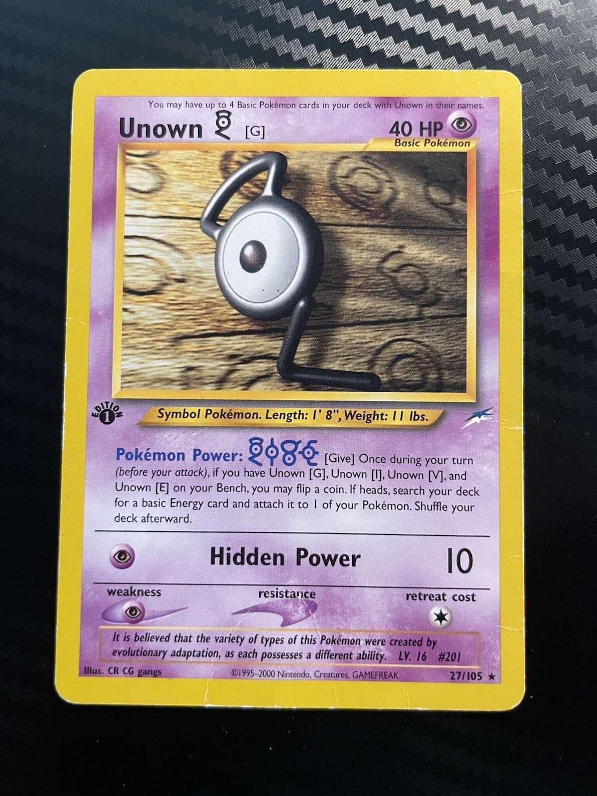 Unown [G] 27/105 Neo Destiny 