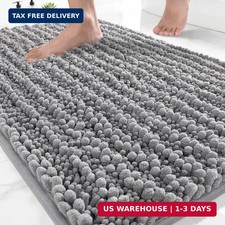 Bathroom Rugs Non-Slip Washable - Extra Soft  Absorbent Chenille Bath M
