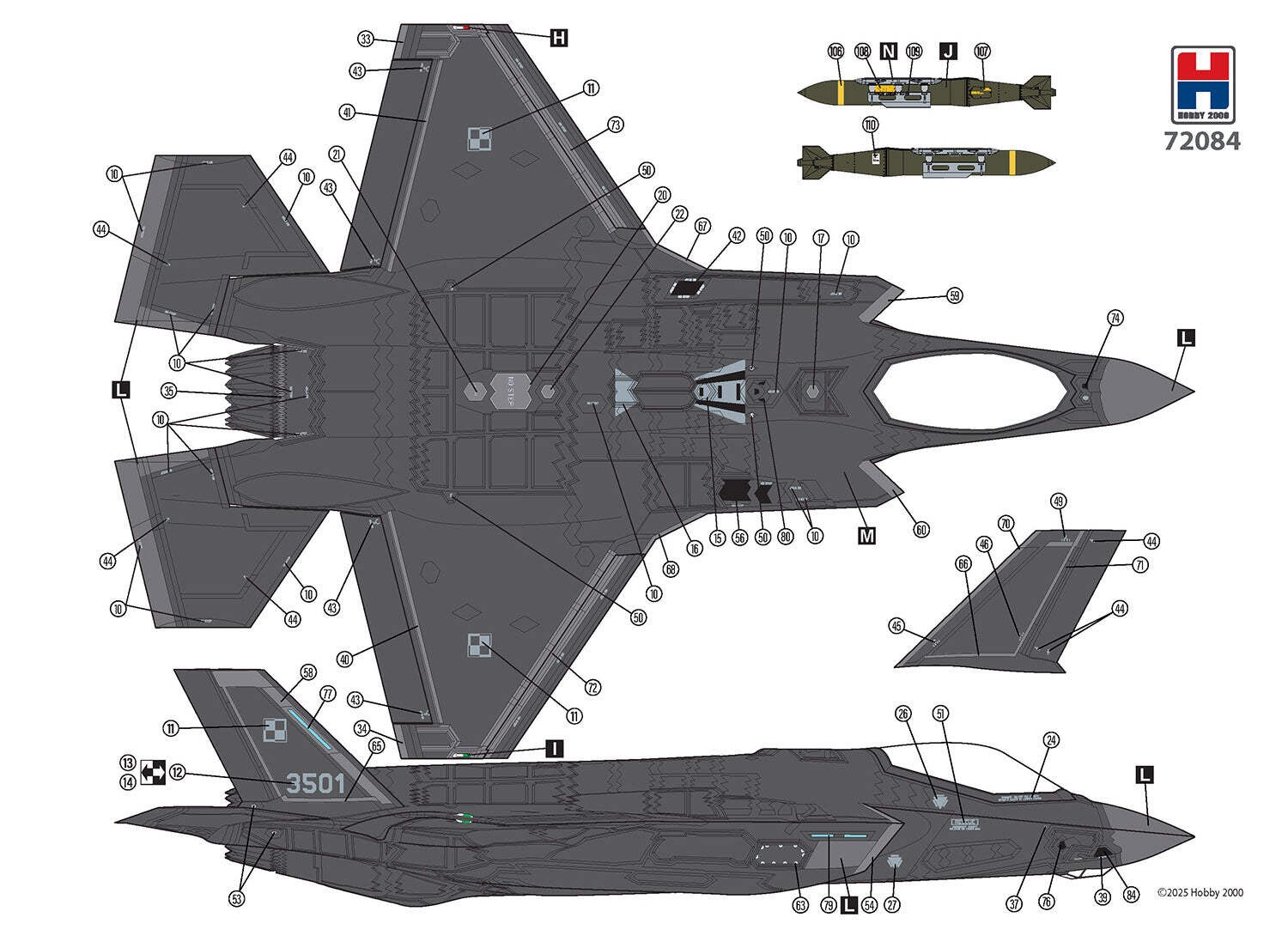 Hobby 2000 72084 1:72 Lockheed-Martin F-35A 'Husarz' Polish Air Force