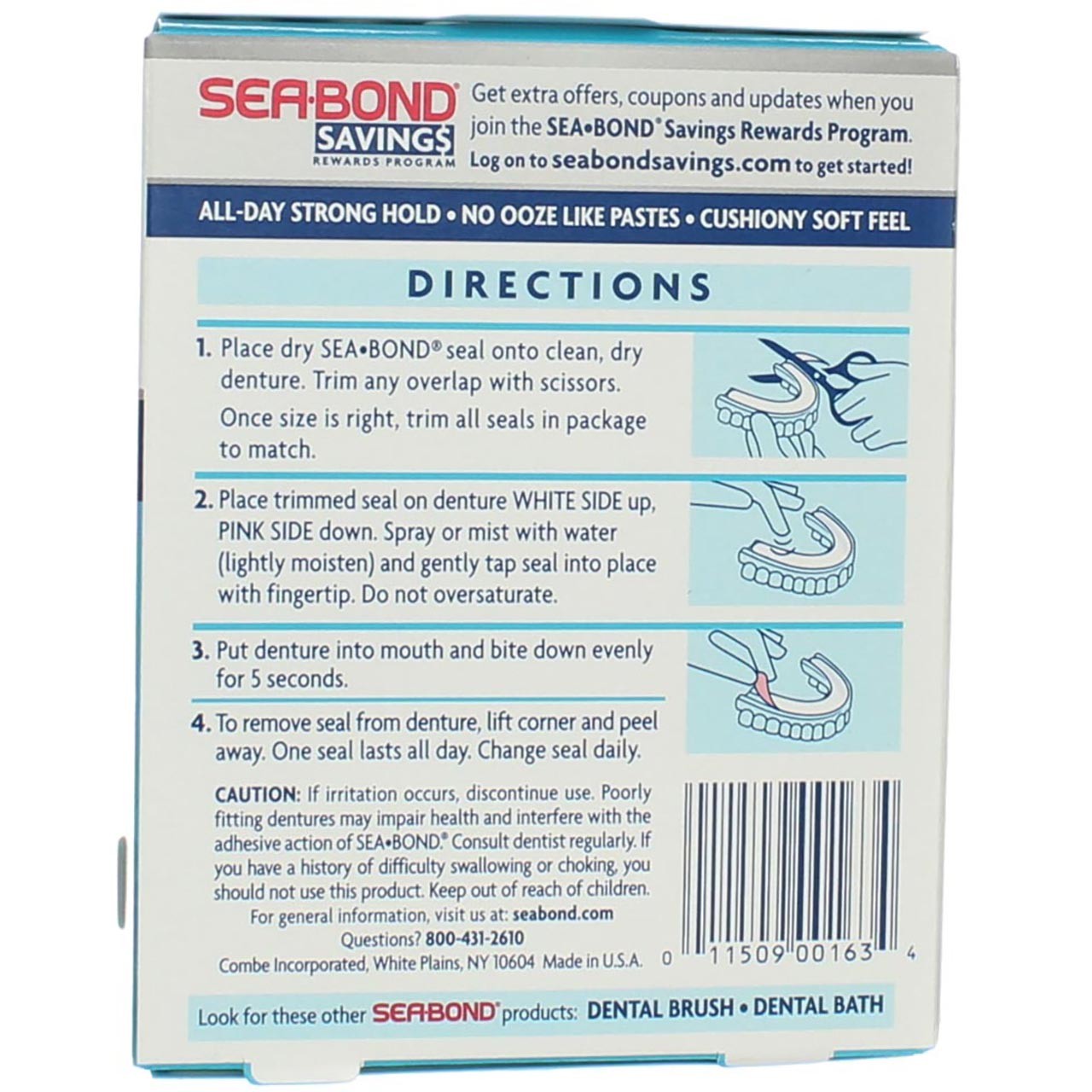 5 Pack Sea Bond Secure Denture Adhesive Seals, Original Lowers, 15 Count