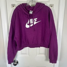 Nike Women's Vibrant Purple Cropped Hoodie
