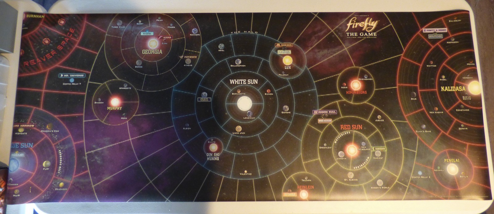 Firefly the Game - 50" x 20" Vinyl Play Mat for Base Game + Kalidasa + Blue Sun