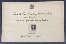 Exposition centenaire du timbre, 6-11 mai 1940, Société royale philatélique, catalogue