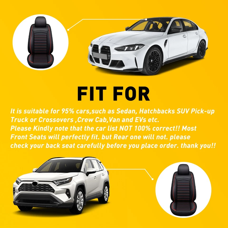 For Holden Commodore VE Car Seat Cover 5 Seats Full Set Front Rear Cushion Black - image 2 of 4