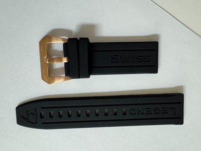 Man's Swiss Legend   Silicone/Rubber   Black watch band strap 24mm