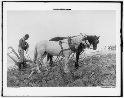 De profundis,horses,farming,Gustaev Henry Mosler,Detroit Publishing Co,c1900