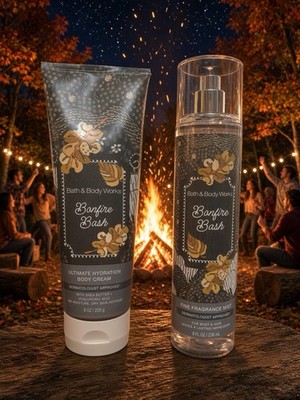 BATH AND BODY WORKS Bonfire Bash Body Cream And Fragrance Mist