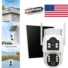 Dual Lens Solar Security Camera with Night Vision and Hassle Free Installation