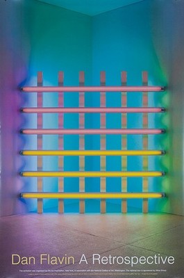 Dan Flavin retrospective exhibit poster from 2004 NOS