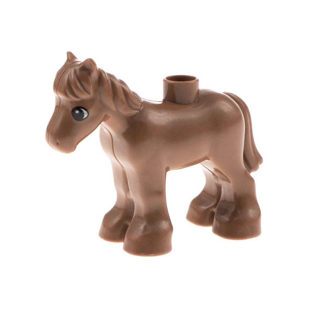 1X Lego Duplo Animal Horse Foal Light Brown Farm Riding Stable Horse03C01PB01