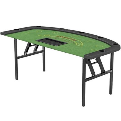 212 Main A70-126V00GN Soozier Foldable Poker Table - 72 in. Portable Casino B...