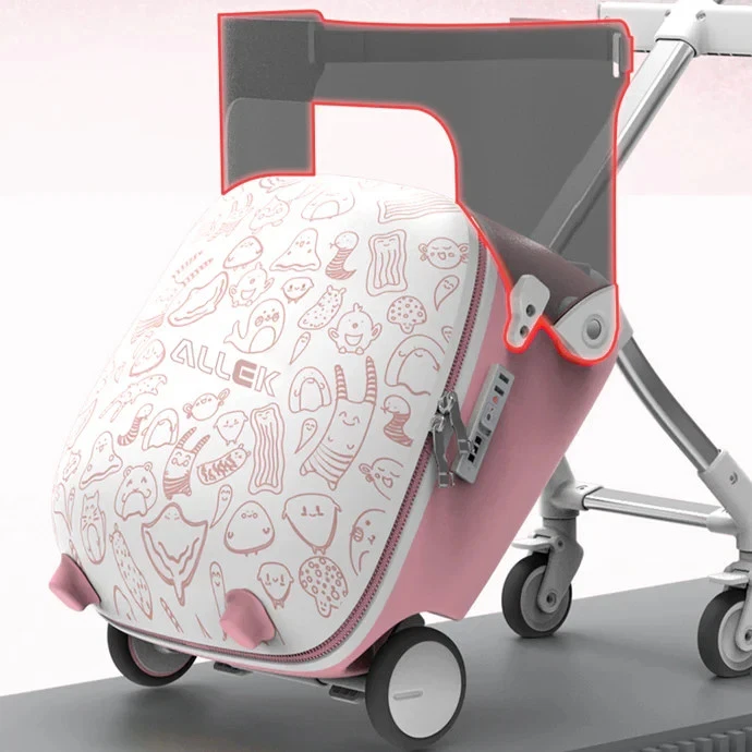 20" Large Capacity Children Ride0n Suitcase Walking Travel Luggage Security Seat - image 3 of 4