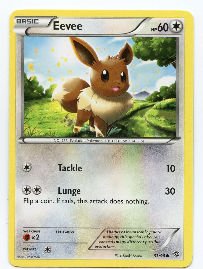 Eevee 63/98 Regular Pokemon English Basic