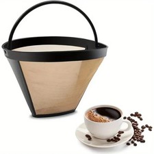 Stainless Steel Reusable Size 4 Cone Shape Permanent Coffee Filter Mesh Basket**