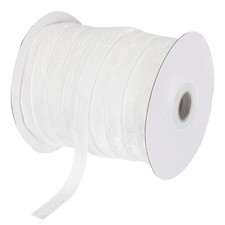 Metallic Glitter Velvet Ribbon 3/8 Inch x 50 Yard Gift Wrapping White