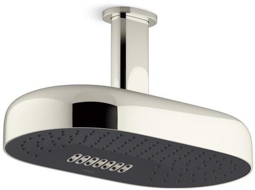 Kohler 26290-SN Statement Dreifunktions-Duschkopf | 2,5 GPM, Polierter Nickel | Mit Katalyst-, Cloud- & Massage-Funktion