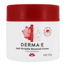 Derma E Anti Wrinkle Renewal Cream Vitamin A Moisturizer 4 Ounces Paraben Free