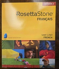 Rosetta Stone Version 3 French Level 1 -3 Language Software Kit no headphones