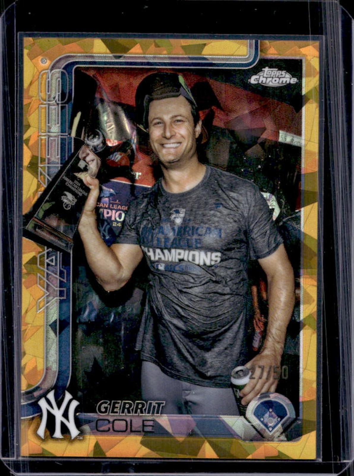 2025 Topps Chrome Sapphire Gerrit Cole Image Variation Gold Refractor #/50