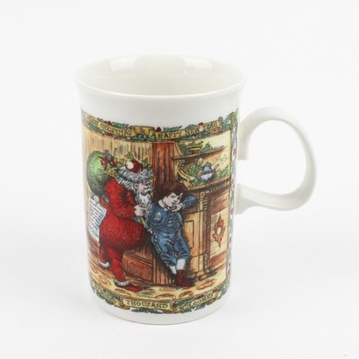 Dunoon Christmas Post Christmas Cheer Santa Clause Ceramic Mugs 4.25'' Tall