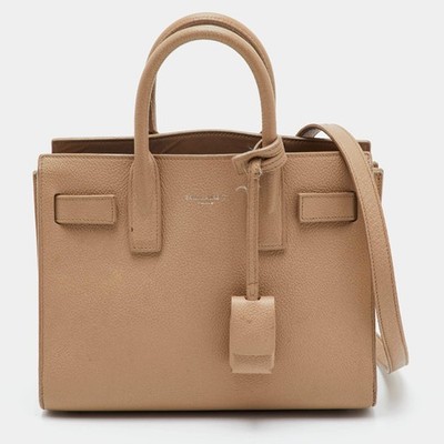 Saint Laurent Classic Sac De Jour Nano Beige Leather Tote