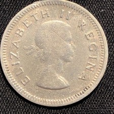 1953 South Africa 3 Pence Silver Coin - Elizabeth II - VF (Very Fine) condition