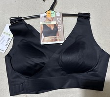M&S BODY PERFECT POISE FRONT FASTENING NONWIRED POSTURE BRA BLACK Size 10 (A-C)