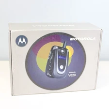 Vintage Motorola V620 Flip Phone Black In Box Complete International