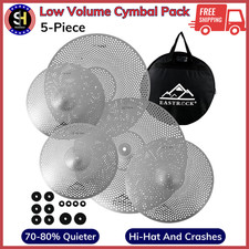 Low Volume Cymbal Pack Mute Cymbal Set 14'Hihats 16"Crash 18'Crash 20"Ride 5