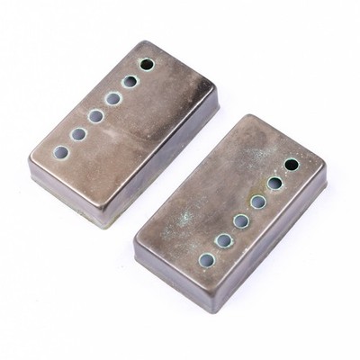 AGP   - Aged Relic Chrome Humbucker Cover Set 50mm Pole Spacing #412621