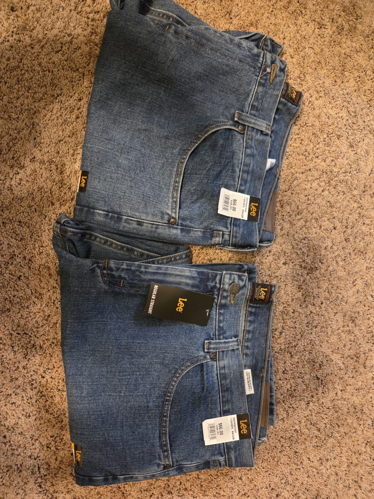 's Blue Black Brown Denim Straight Jeans 5-pocket Button Zip