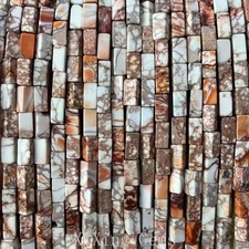 4x8mm Brown Cuboid Tube Natural Sea Sediment Jaspers Beads for Jewelry Making