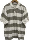 Mens Canda Beige & Green Striped Top Size 44" Pit 22" Length 14.5"