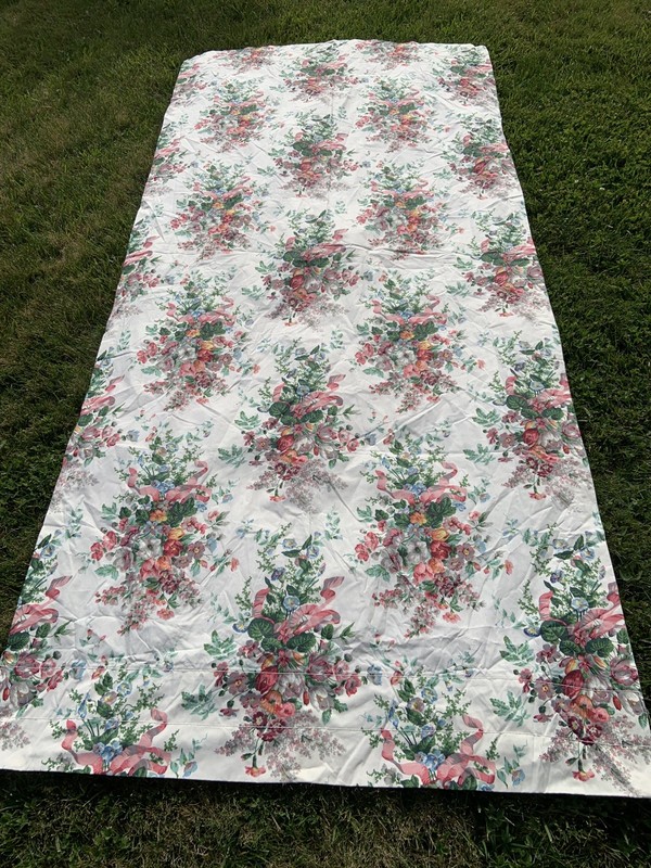 VTG Croscill Curtain Panel & Matching Sham English Garden Floral Chintz  