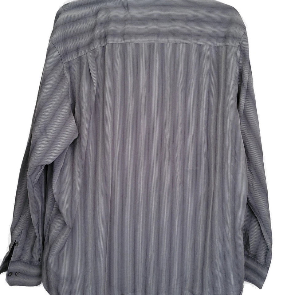 Perry Ellis Men Shirt Size XXL Variegated Blues White Long Sleeve Front Button - Image 2 of 4