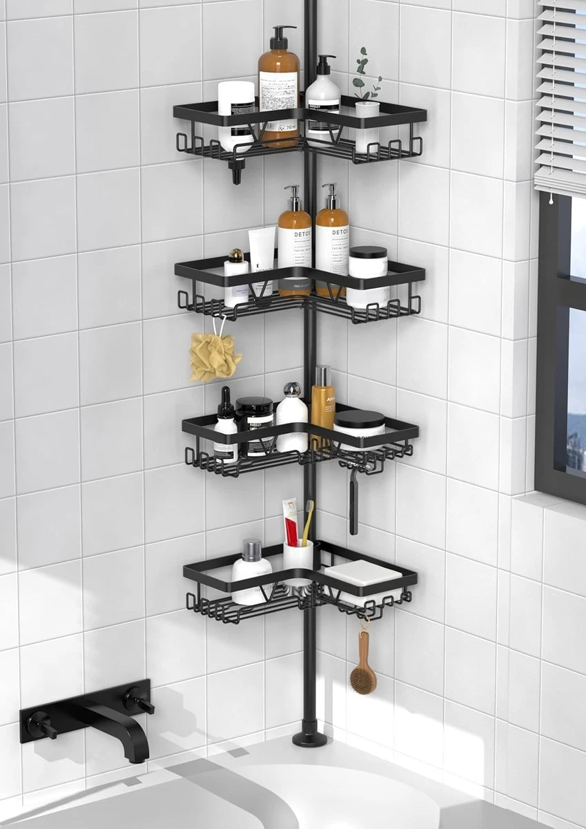 2 Pezzo Mensola Angolare Bagno, portasapone doccia in Acciaio Inox Doccia Mensola, Doccia Nessuna Foratura Autoadesivo Montato A Muro (con Gancio