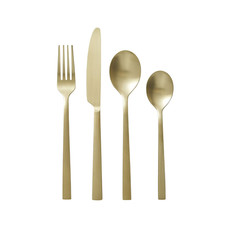 16-Piece Gold-Plated Satin-Finish Stainless Steel Cutlery Set