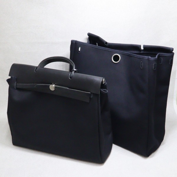 InStock HERMES Herbag MM Black Canvas Leather Shoulder Bag Replacement Bag