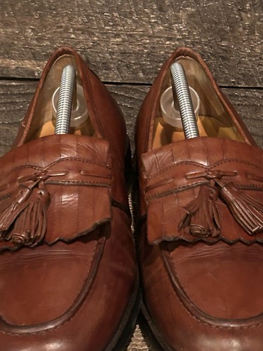 JOHNSTON & MURPHY Cellini Leather Kiltie Loafers w/Tassels Brown. 11.5 - Picture 4 of 10