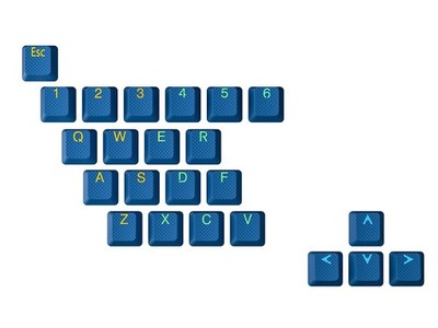 Ranked Rubber Keycap Set | Double Shot Translucent | OEM 23 Keys, Skydiver