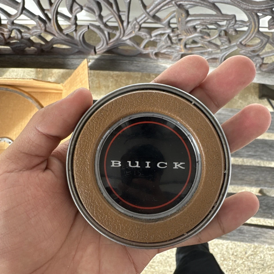 1968-1977 OEM Buick Skylark GS GSX Comfort Grip Steering Wheel Horn Button Brown - Image 4 of 4