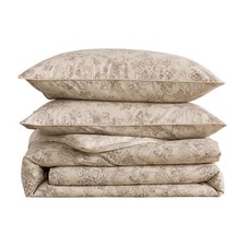 Beige Floral Duvet Cover, King Size 100 Cotton Percale King 104"x90" Beige-01