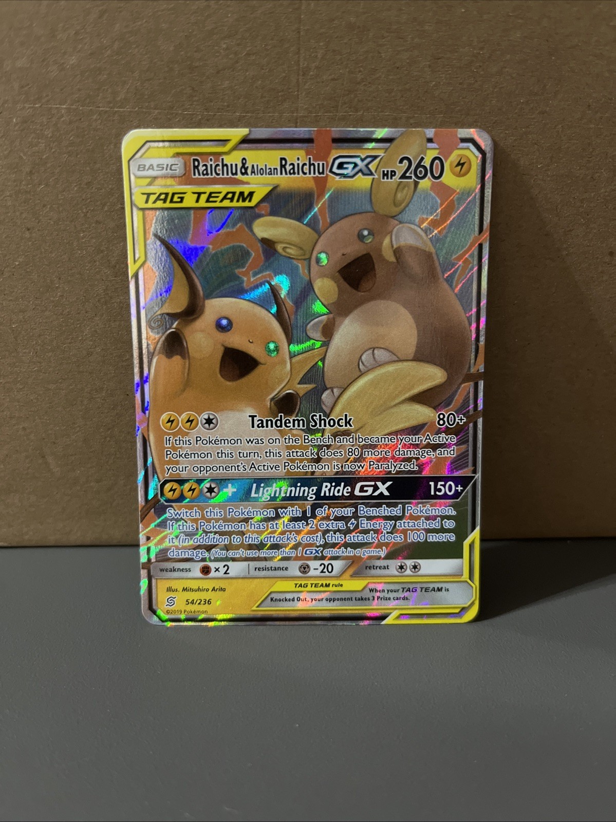 Raichu & Alolan Raichu GX 54/236 Sm-Unified Minds Holo