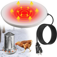 Chicken Water Heater for Winter - 60W Poultry Waterer Drinker Heated Base for 1-