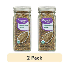 (2 pack) Great Value Organic Ground Black Pepper, 1.9 oz