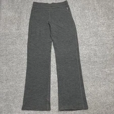 Ibex Pants Womens Medium Gray Merino Wool Blend Bootcut Lounge Yoga Made USA
