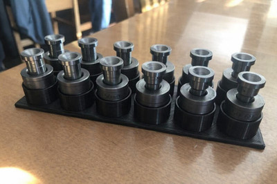 Lee APP Bullet Sizer Die & Punch Organizer Holder | 3D Printed PETG (Black)