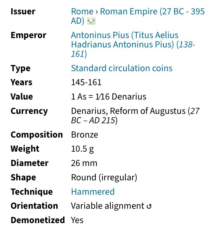 Genuine Ancient Roman Coin Emperor Antoninus Pius 138-161AD As Nice Details - Image 3 of 4