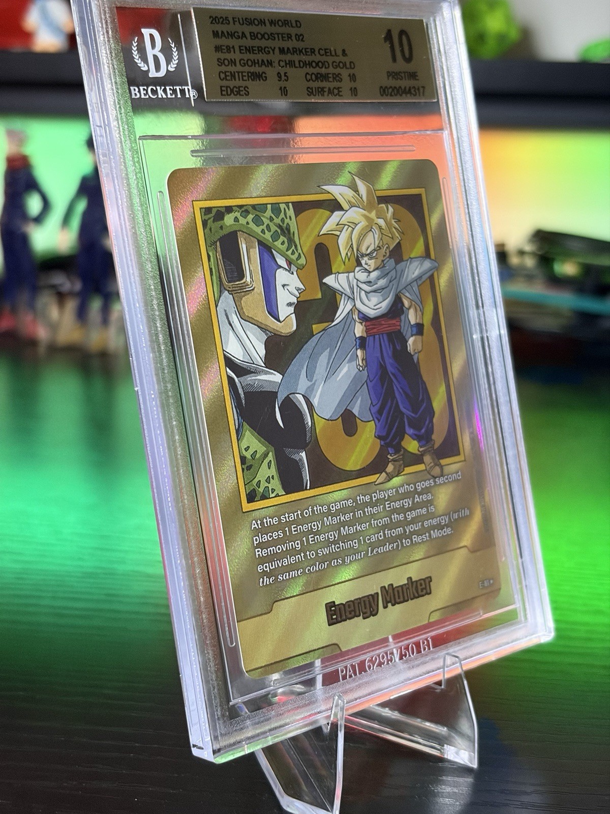 DBS Fusion World Manga Booster 02 Gold Energy Marker E-81 BGS Pristine 10 view 4